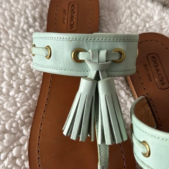 Coach Sheena Vachetta Sandals Mint Size 8 - Picture 3 of 9